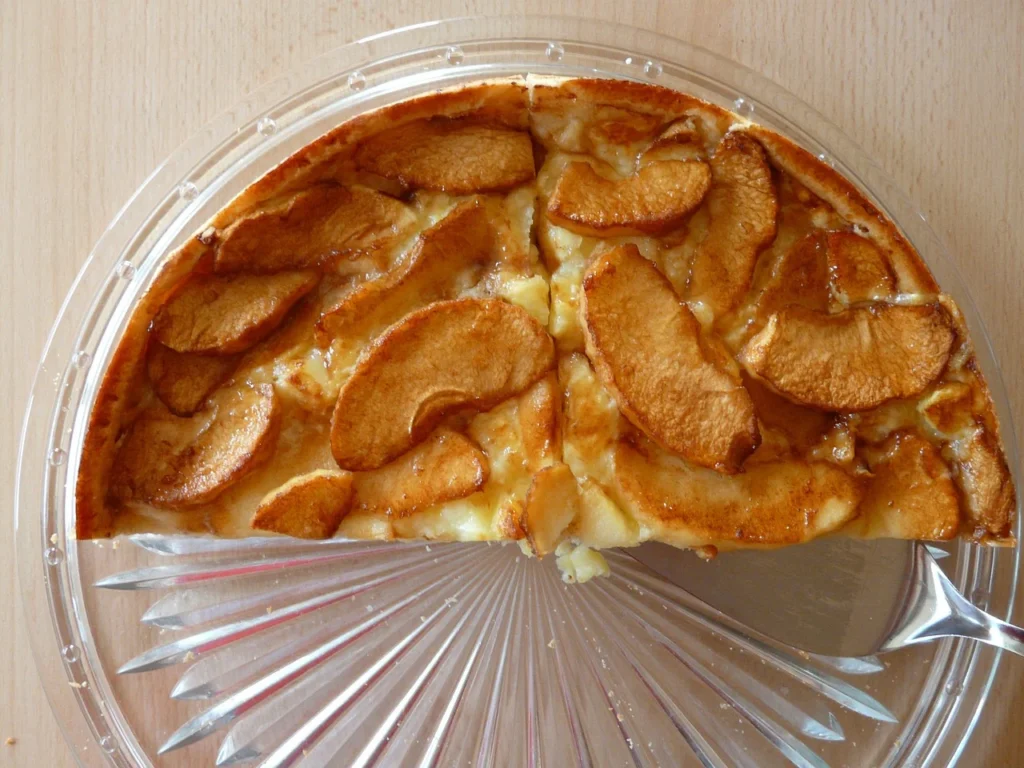 Tarta de manzana y mermelada de albaricoque casera de la Abuela
